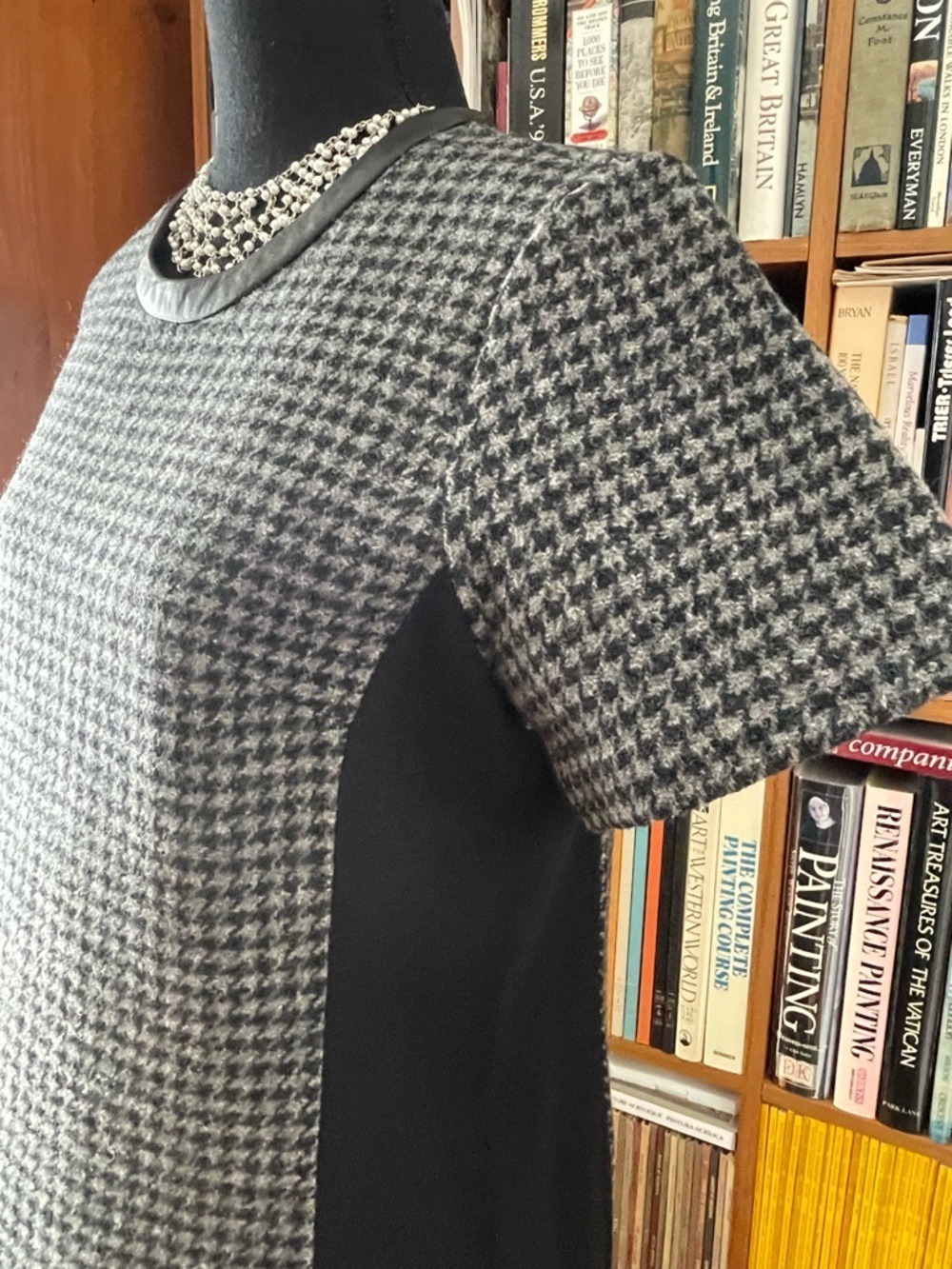 J. Crew Houndstooth Sheath Dress Black Gray Size 8 NWT - Picture 4 of 12